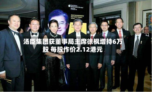 汤臣集团获董事局主席徐枫增持6万股 每股作价2.12港元-第2张图片