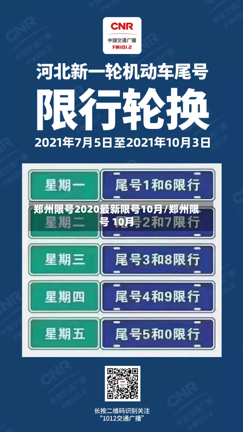 郑州限号2020最新限号10月/郑州限号 10月-第2张图片