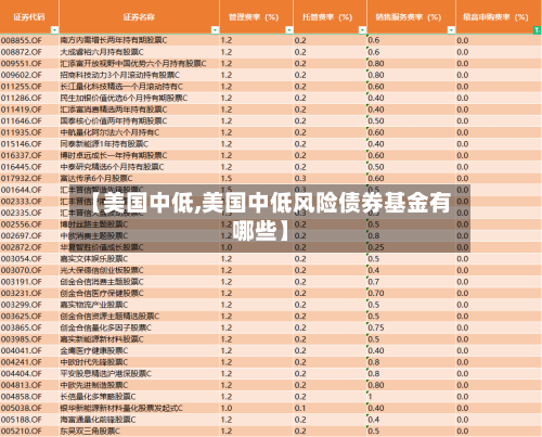 【美国中低,美国中低风险债券基金有哪些】-第3张图片