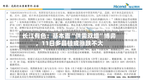 长江有色：基本面“供需双增”博弈，11日多晶硅或涨跌不大-第2张图片