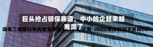巨头抢占银保赛道，中小险企越来越难混了-第2张图片
