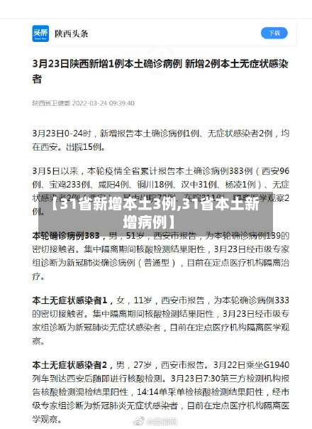 【31省新增本土3例,31省本土新增病例】